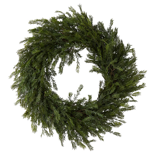32" Dark Green Fir Pine Wreath