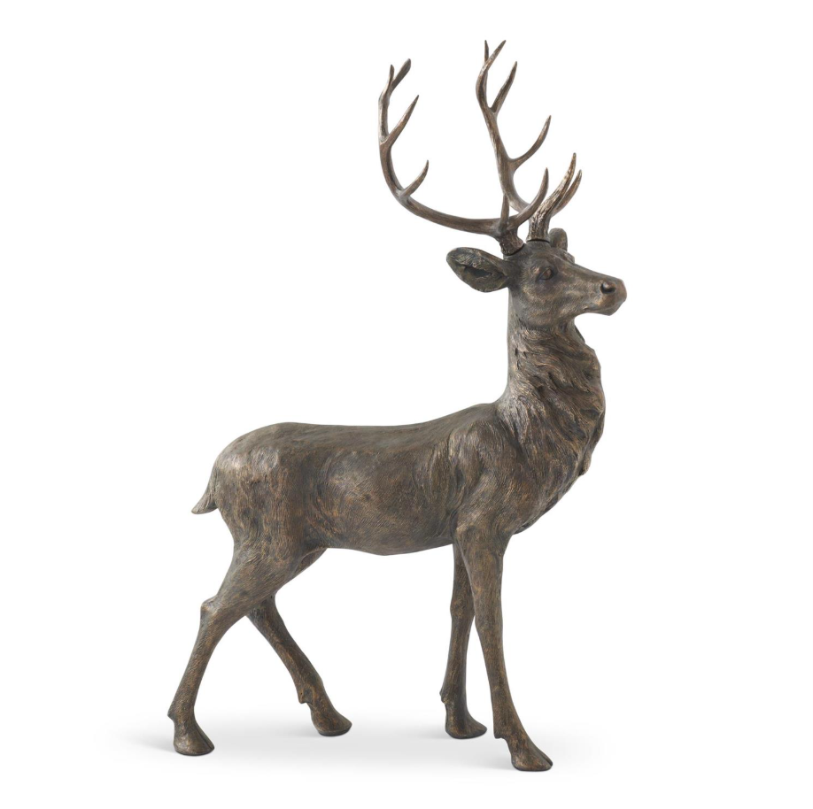 50.5" Bronze Deer Statue