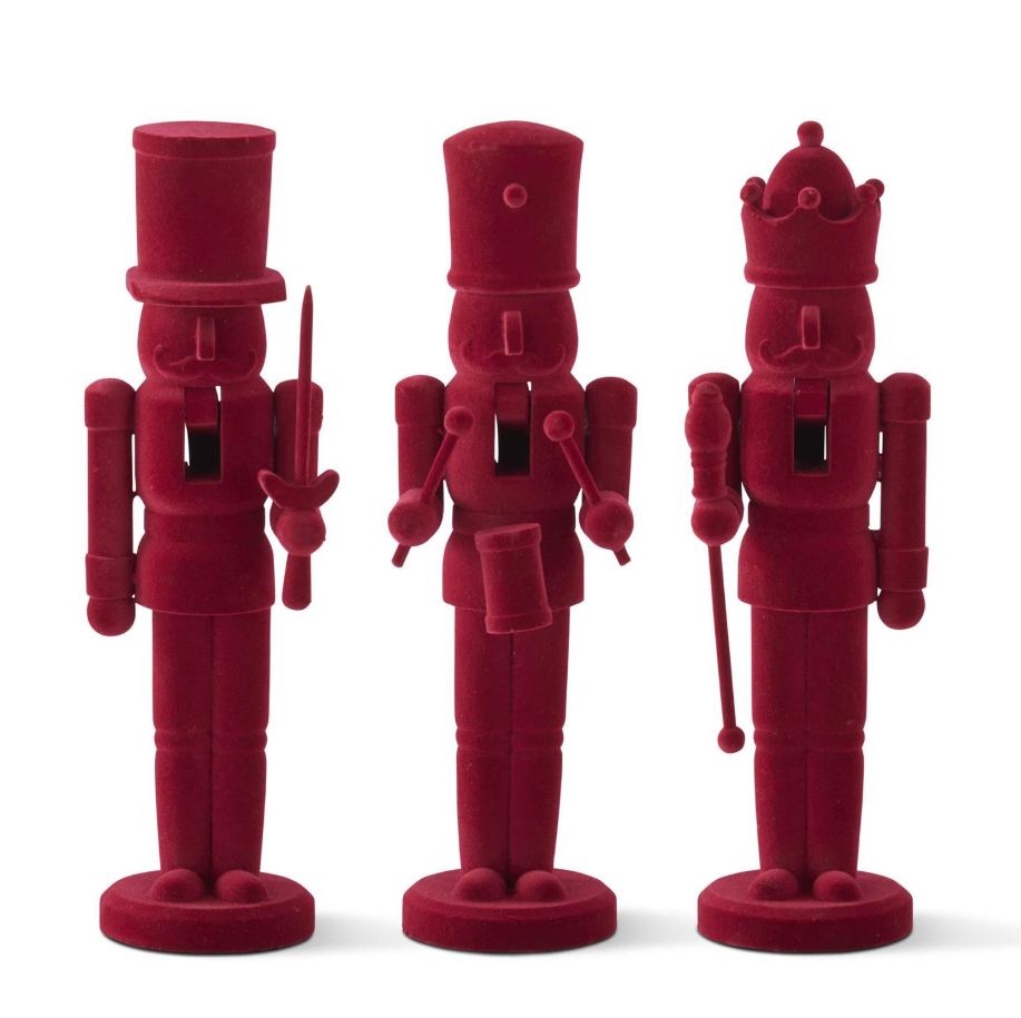 Wood Burgundy Velvet Nutcracker - 3 STYLES