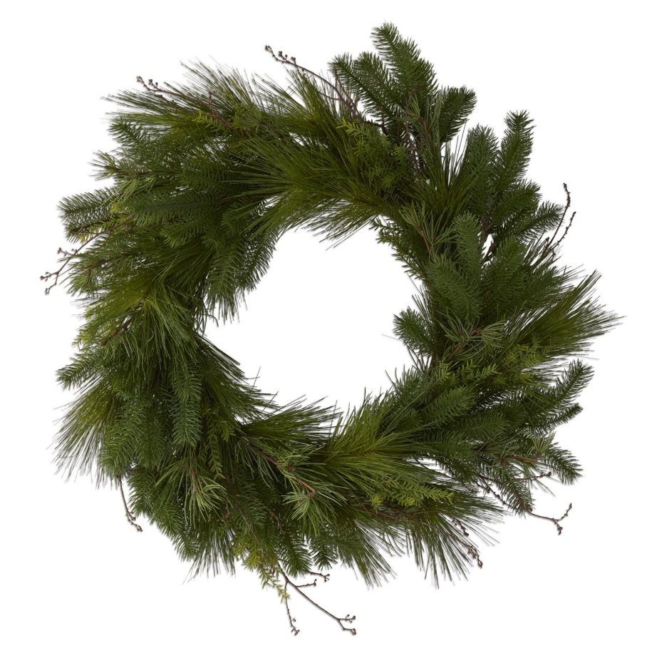 30" Mixed Pine & Twig Wreath