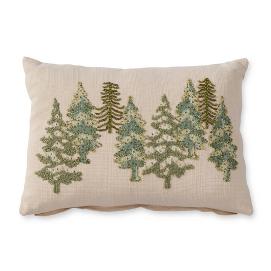 14" Beaded Christmas Lumbar Pillow