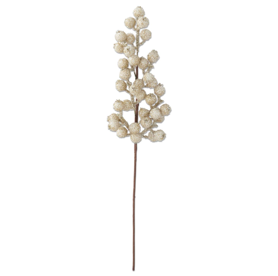 Champagne Glittered Berry Stem