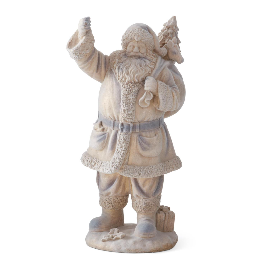17" Gold Speckled Flocked Santa