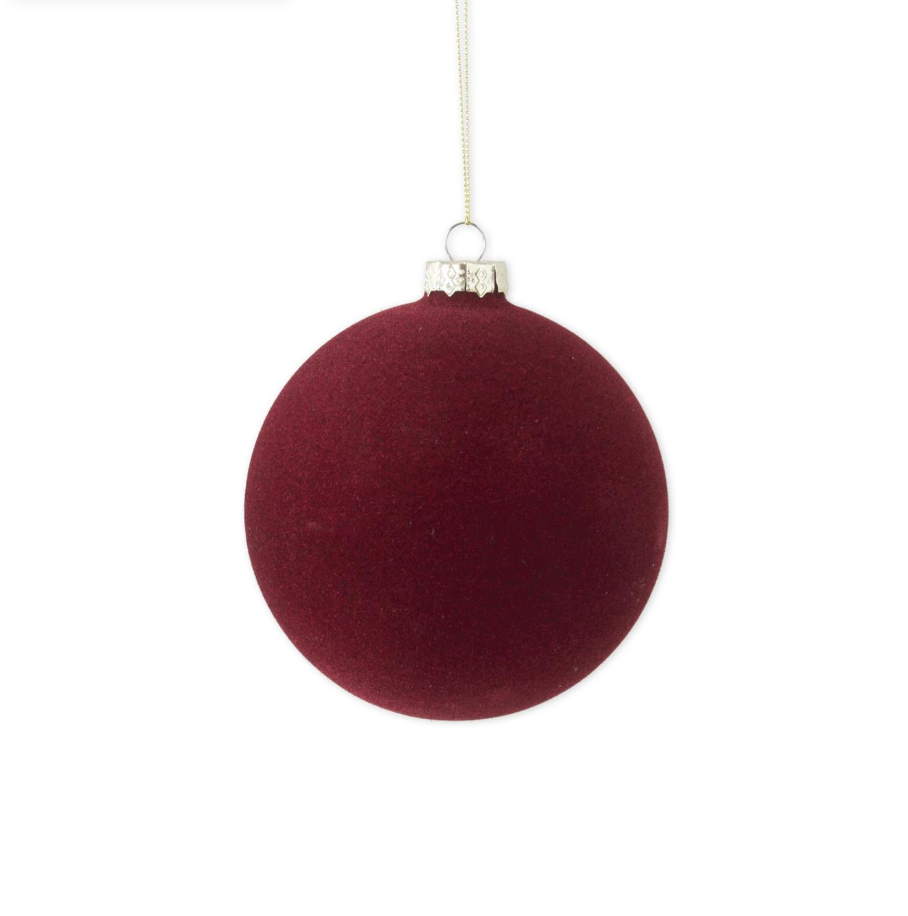 5.75" Glass Burgundy Velvet Ornament
