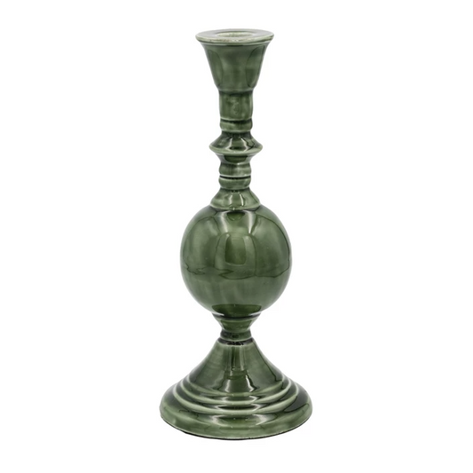 Green Enameled Metal Taper Holder