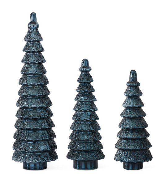 19.5" Blue Glass Tree