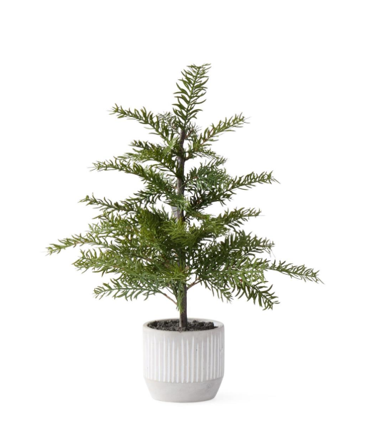 24" Faux Pine Tree w/ White Pot