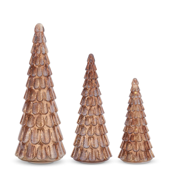 SM - Copper LED Mercury Glass Tree