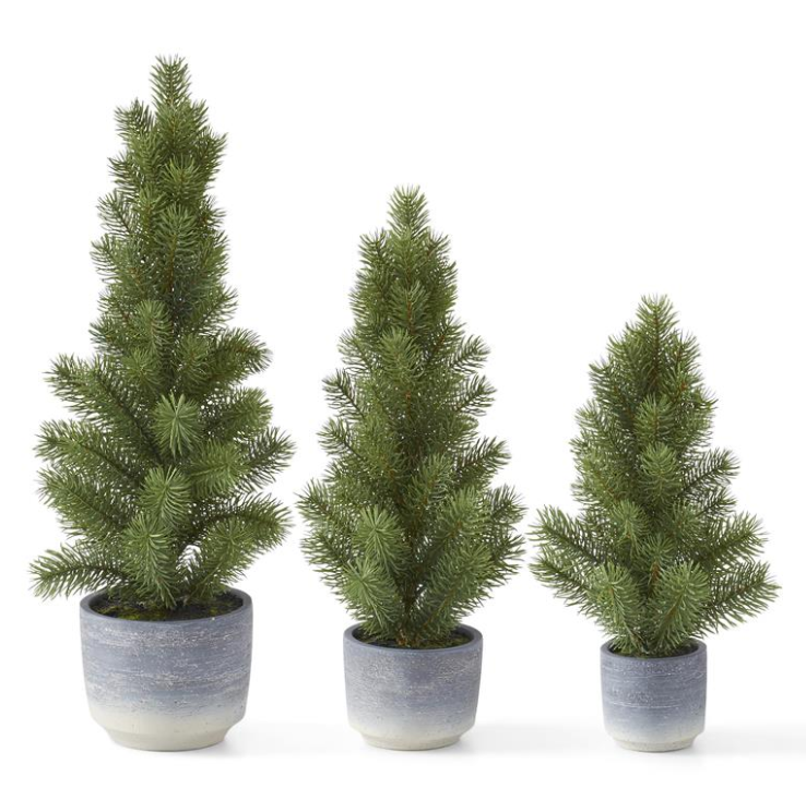 Faux Pine Tree in Greyscale Pot - MD