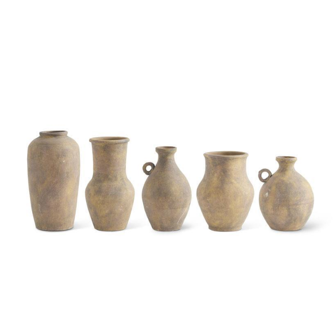 Slim Terracotta Ceramic Jug w/ Handle