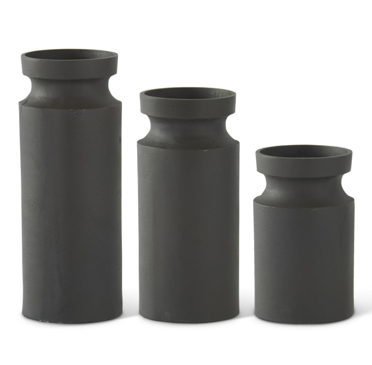 Matte Brown Metal Candleholder - MD