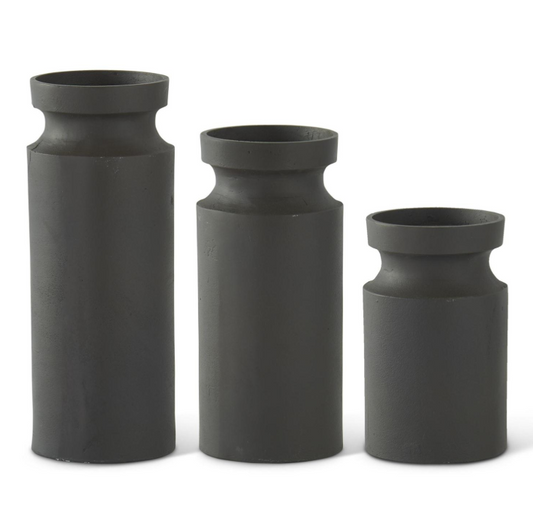 Matte Brown Metal Candleholder - LG