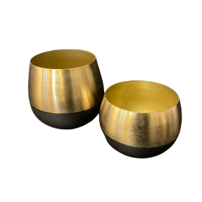 Gold Metal/ Matte Black Container SM