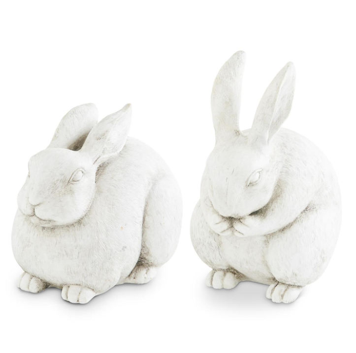 White Resin Rabbits - 2 STYLES