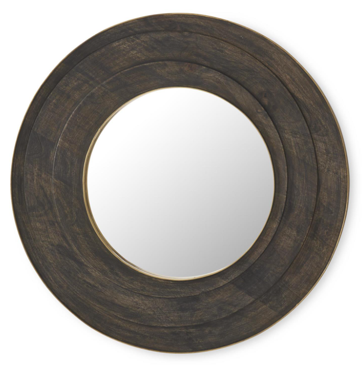 35" Brown/Gold Metal Framed Mirror