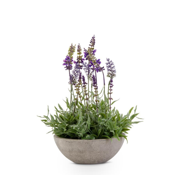 Faux Lavender w/ Gray Pot