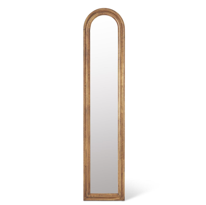 Wooden Antique Gold Arched Mirror