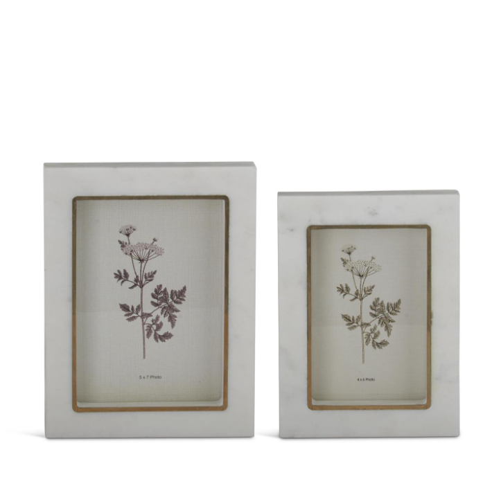 4x6 Marble & Gold Gilded Frame