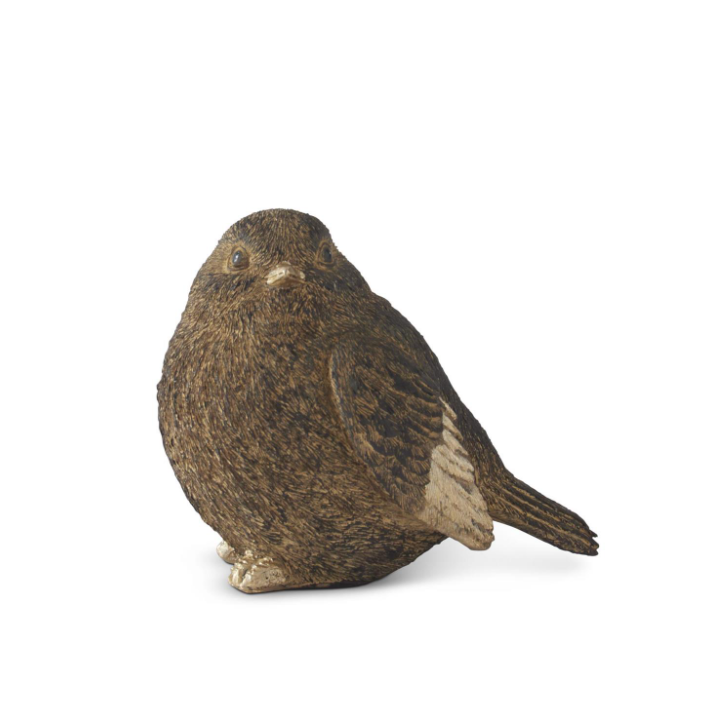 3.75" Textured Brown & Gold Sitting Bird