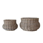 Hand-Woven Rattan Planter - LG