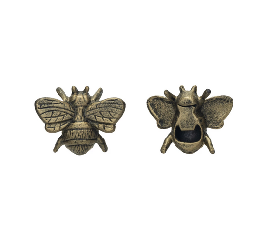 Gold Cast Iron Bee Bottle Opener
