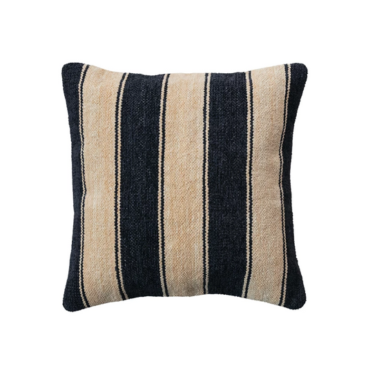 Chenille Pillow w/ Stripes