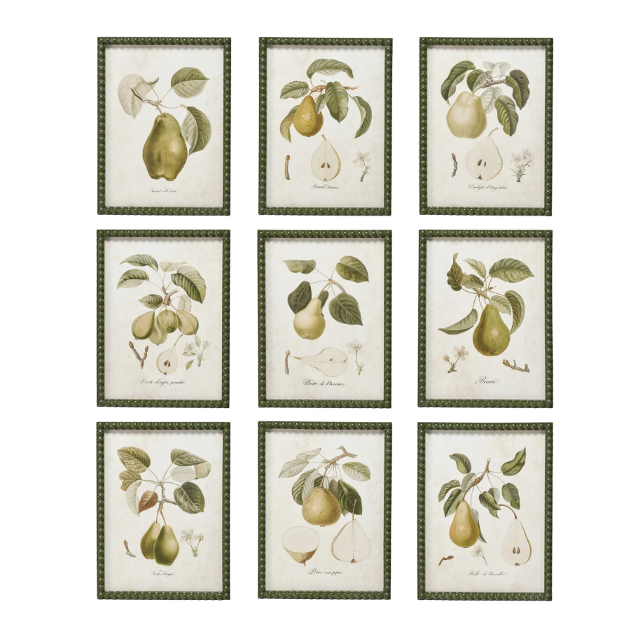 Vintage Pear Art w/ Hobnail Frame