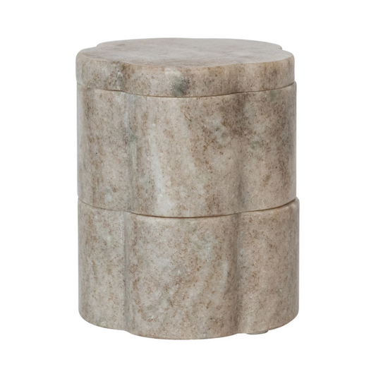 Marble Scalloped Stackable Pinch Pots