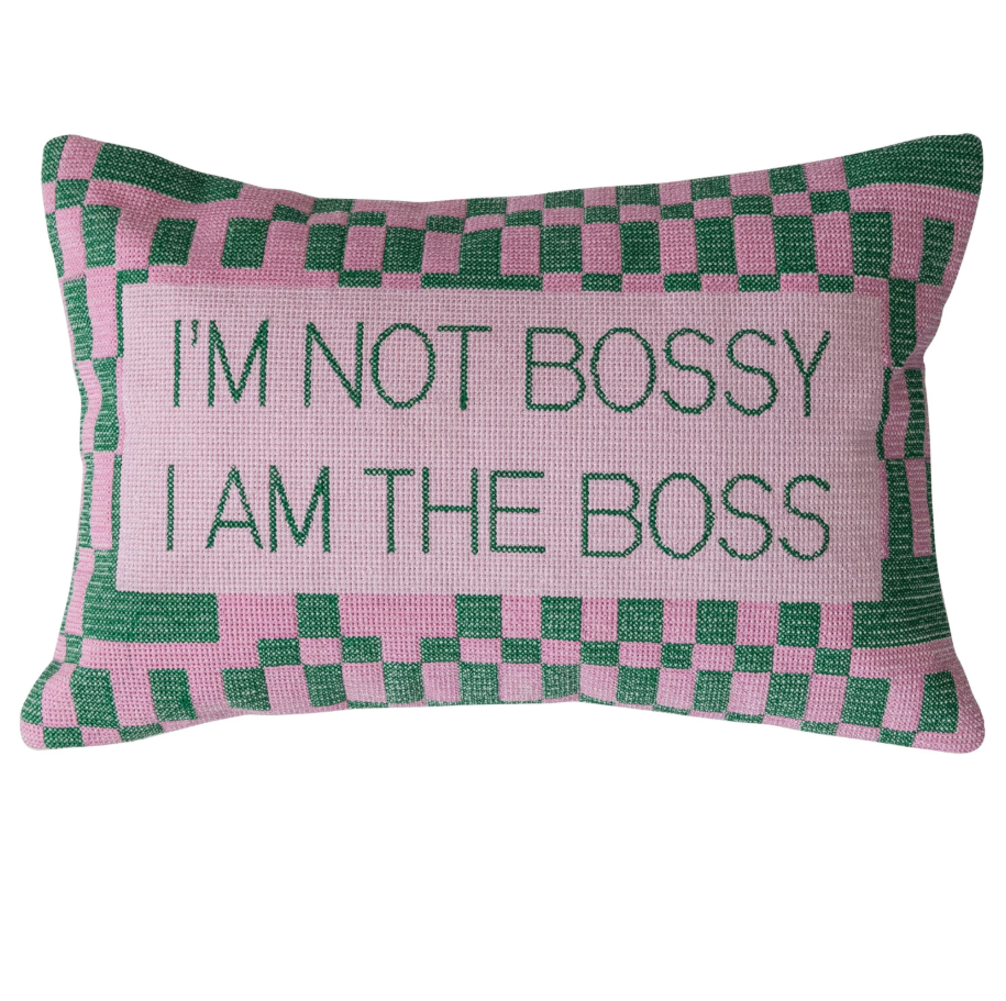 BOSSY Embroidered Lumbar Pillow