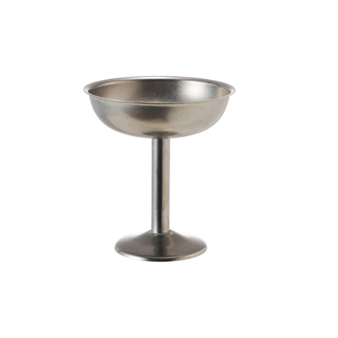 Brush Pewter Stainless Steel Footed Coupe