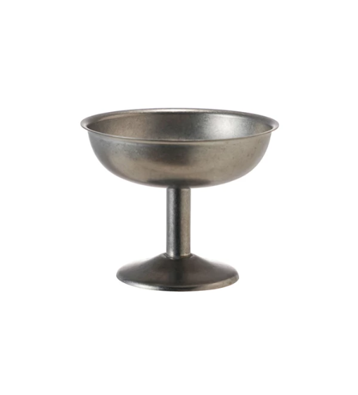 Brushed Pewter Stainless Steel Footed Coupe