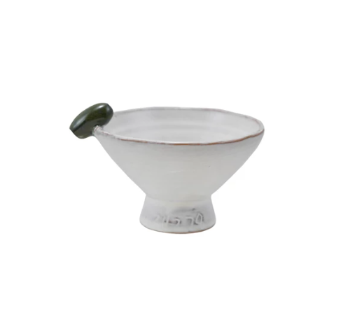 Stoneware Footed Olive Bowl