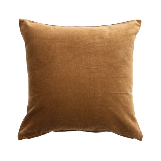 18" Sienna Brown Velvet Pillow