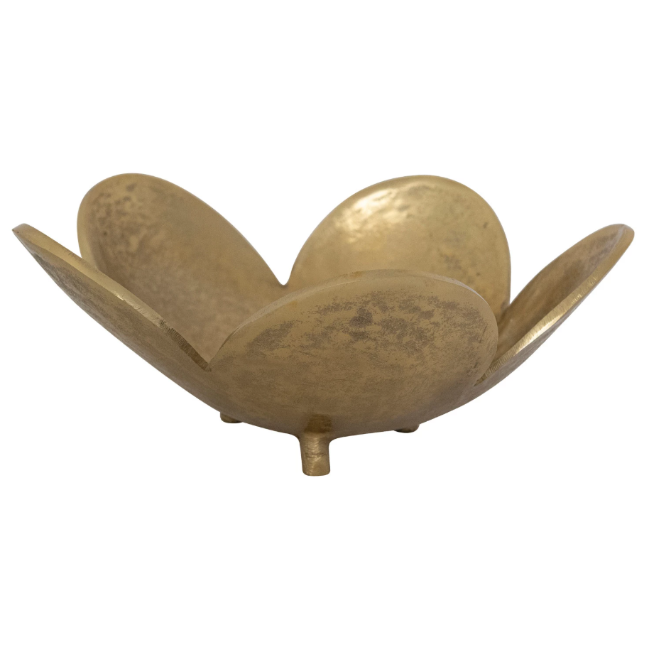 Cast Aluminum Gold Flower Bowl