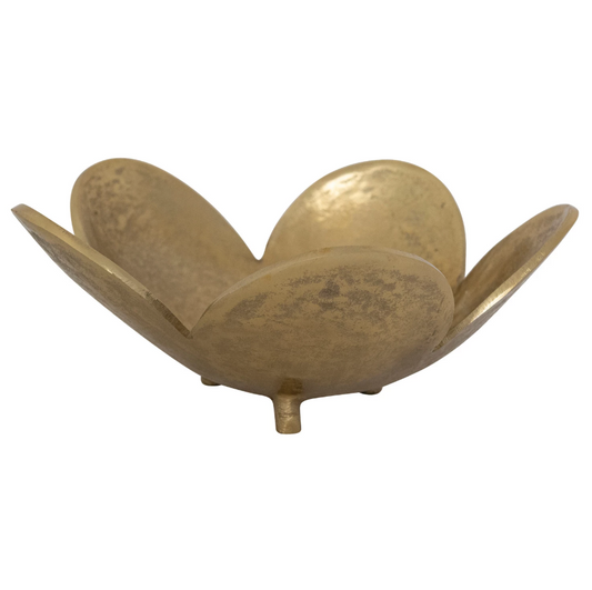 Cast Aluminum Gold Flower Bowl