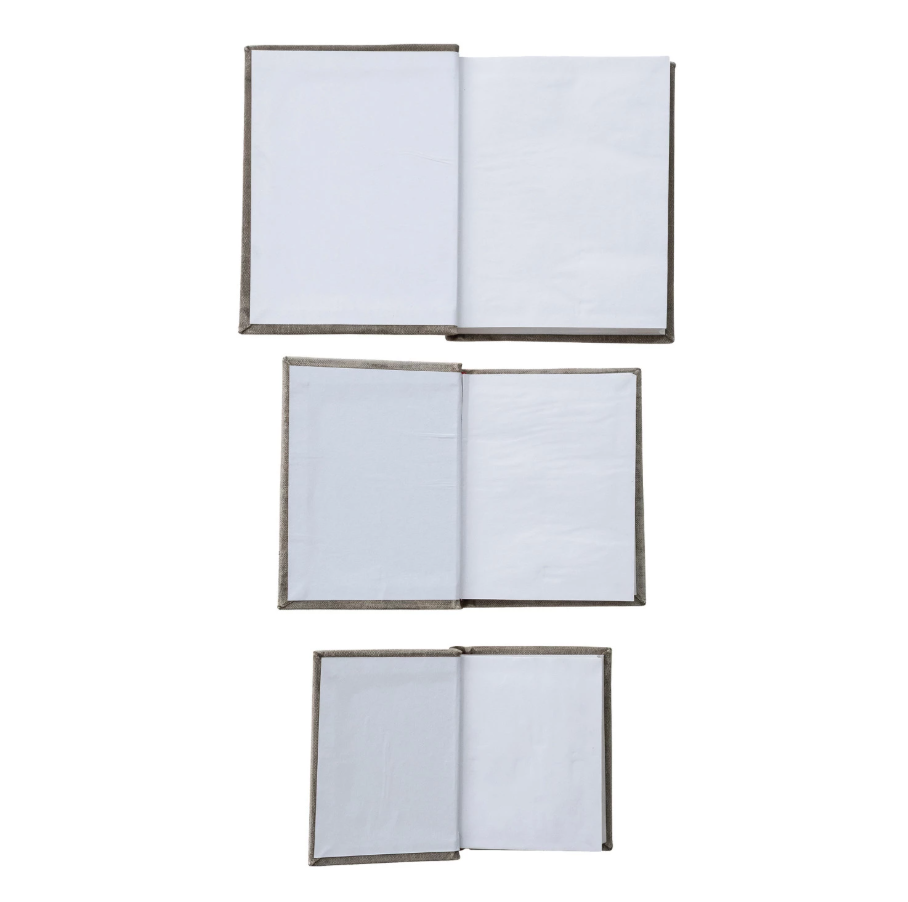 Antique Grey Stonewashed Canvas Book - L