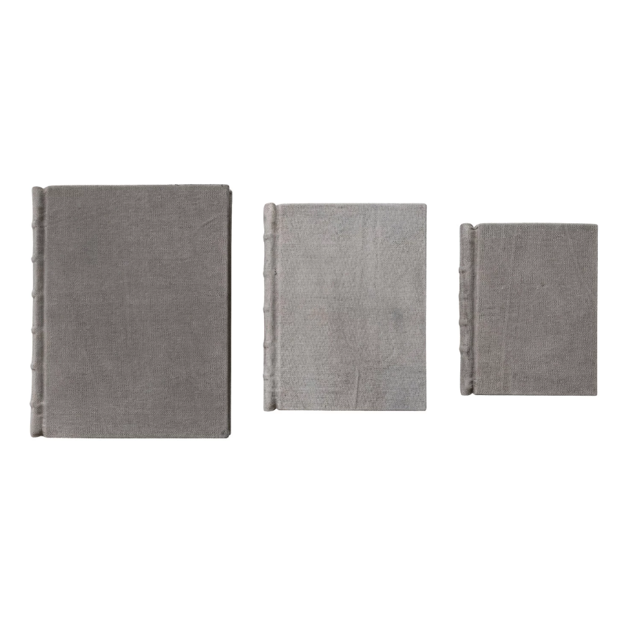 Antique Grey Stonewashed Canvas Book - L