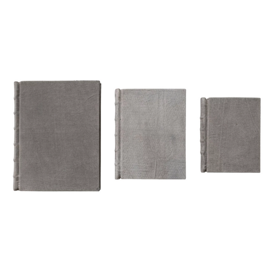 Antique Grey Stonewashed Canvas Book - S