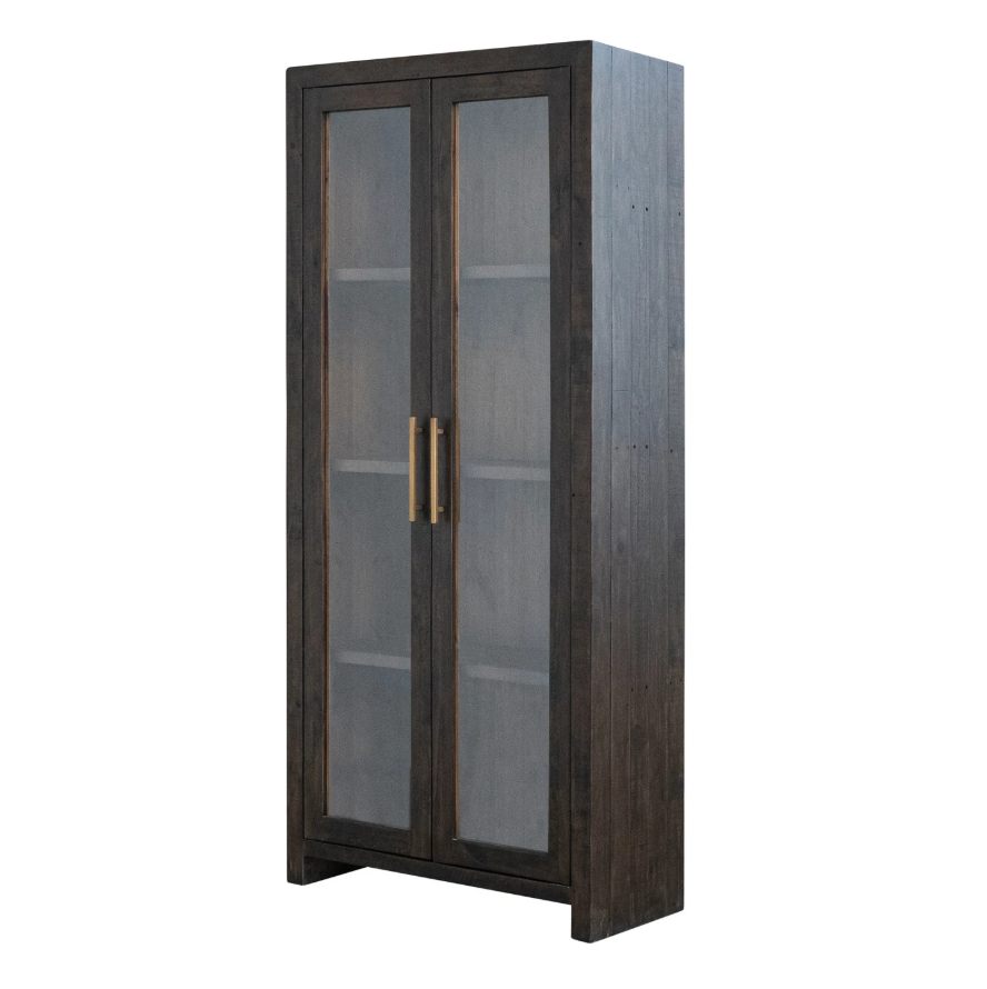 Pine Wood Cabinet w/ Walnut Finish