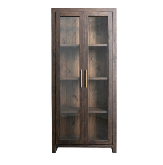 Pine Wood Cabinet w/ Walnut Finish