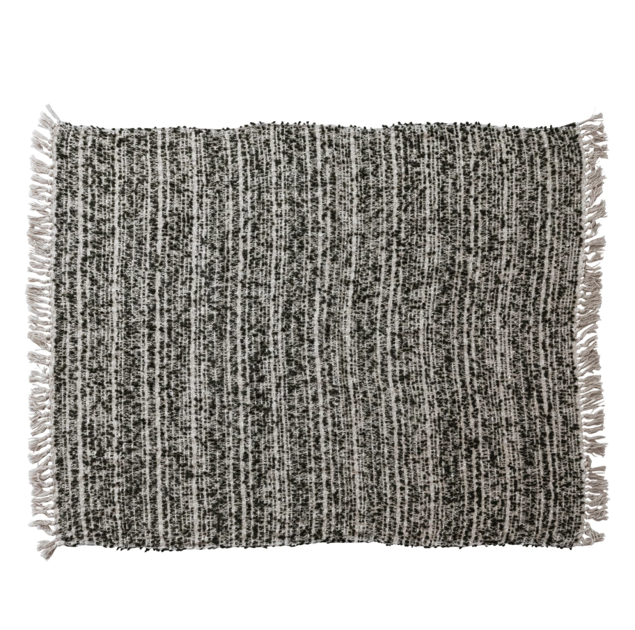 Woven Cotton Throw w/ Fringe