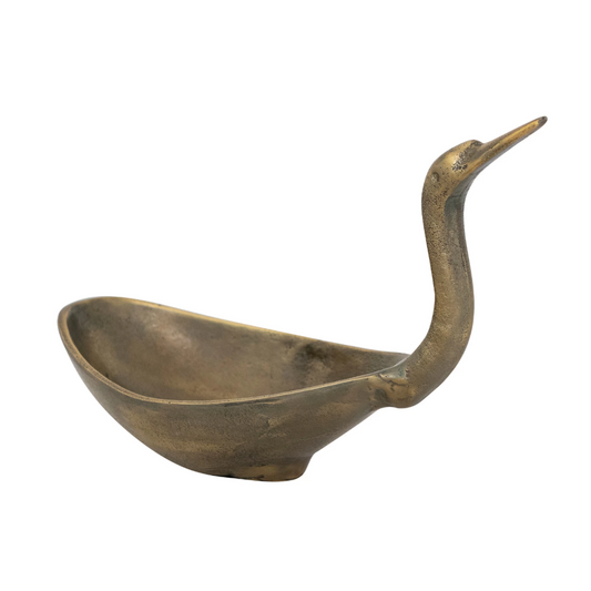 Antique Brass Swan Bowl