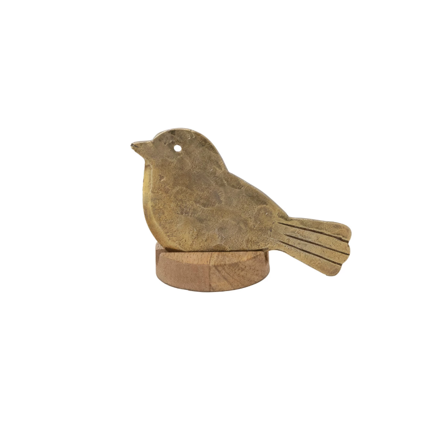 Hand-Forged Brass Bird Cheese Knife w/ Stand