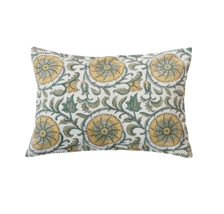 Block Printed Lumbar Pillow