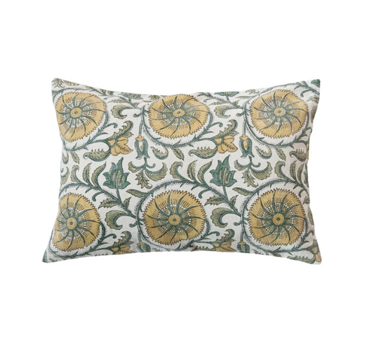 Block Printed Lumbar Pillow