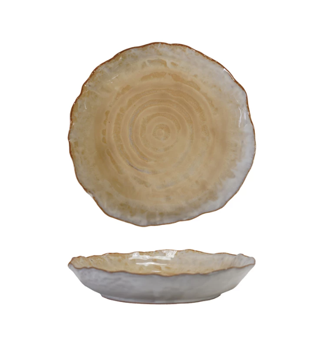 Caramel Stoneware Organic Shaped Plate