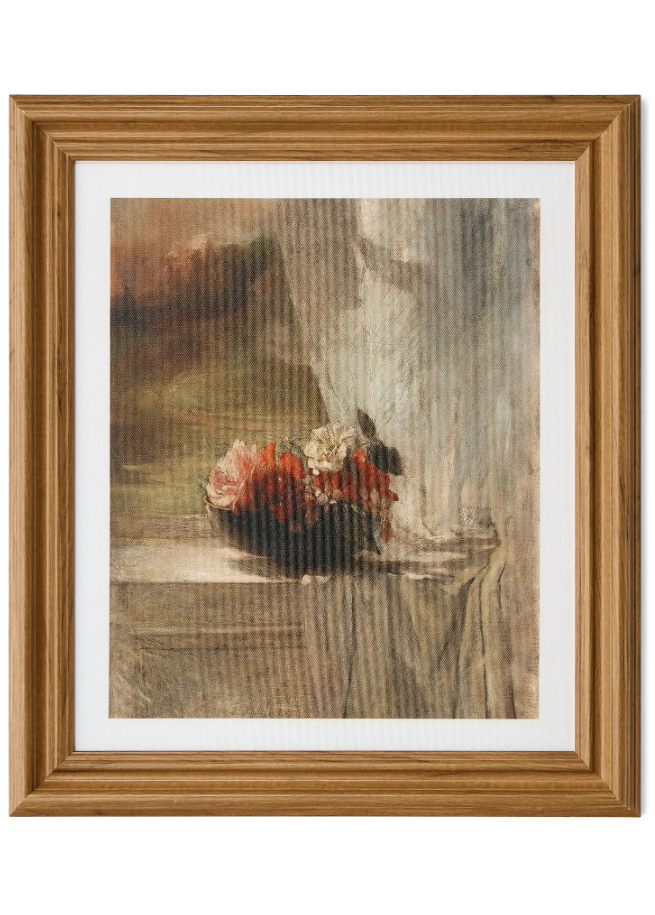 Framed Flowers in Bowl on Canvas