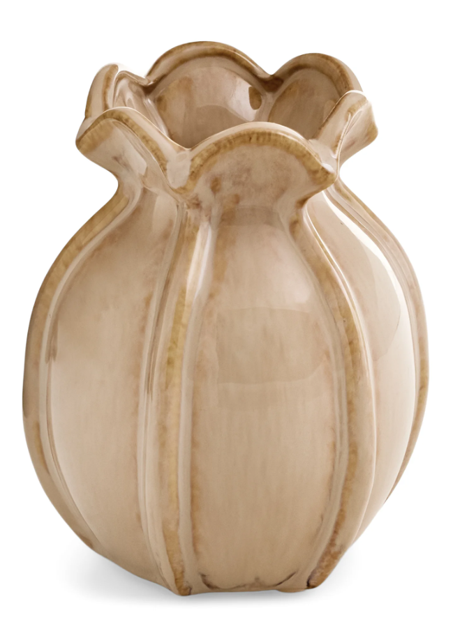 Mocha Clay Ruffle Vase