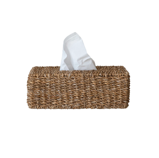Hand-Woven Seagrass Tissue Box Cover