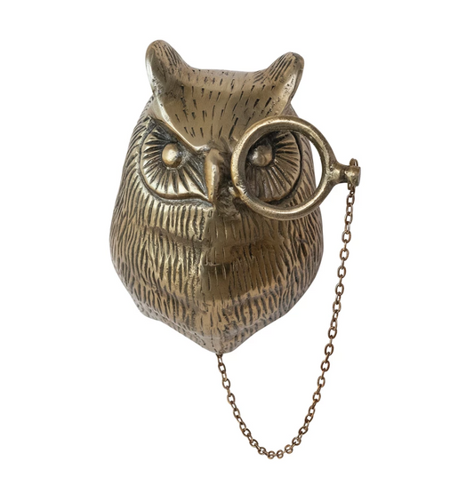 Antique Brass Owl Head